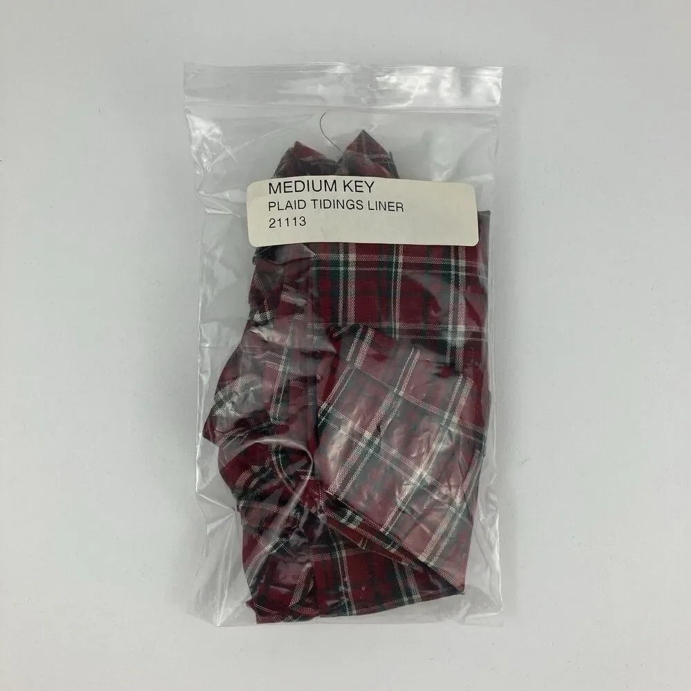 Longaberger Plaid Tidings Medium Key Basket Liner | 8x2.5x6